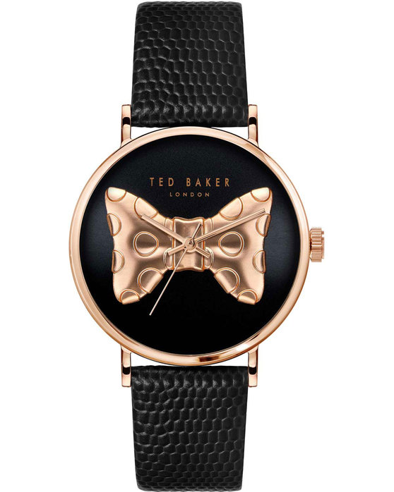 TED BAKER Phylipa Bow Black Leather Strap