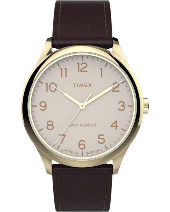 TIMEX Easy Reader Brown Leather Strap