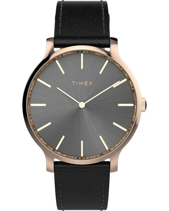 TIMEX Trend Transcend Black Leather Strap