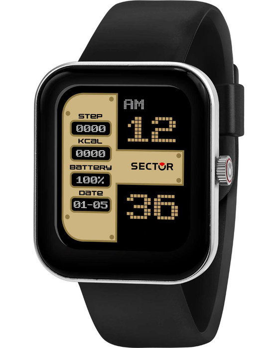 SECTOR S03 Smartwatch Black Silicone Strap