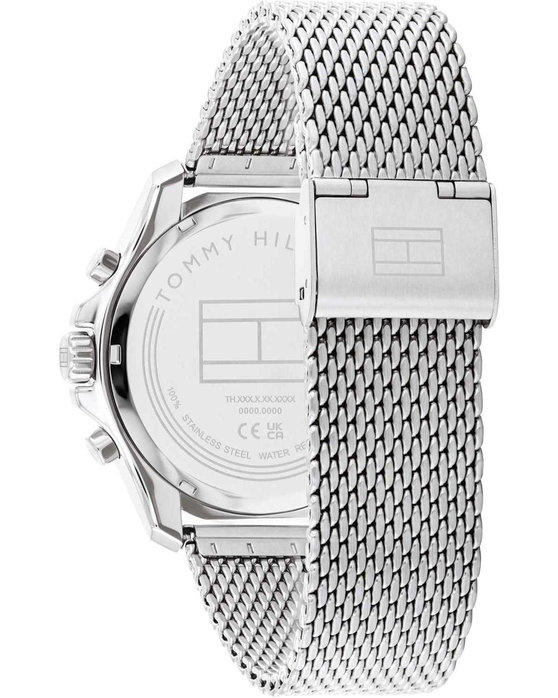 TOMMY HILFIGER Refined Dual Time Chronograph Silver Stainless Steel Bracelet