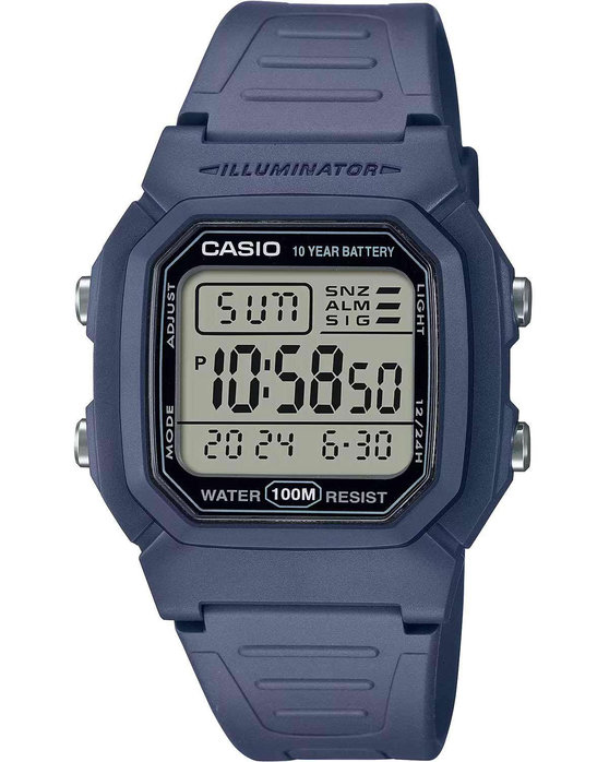 CASIO Collection Dual Time Chronograph Blue Rubber Strap