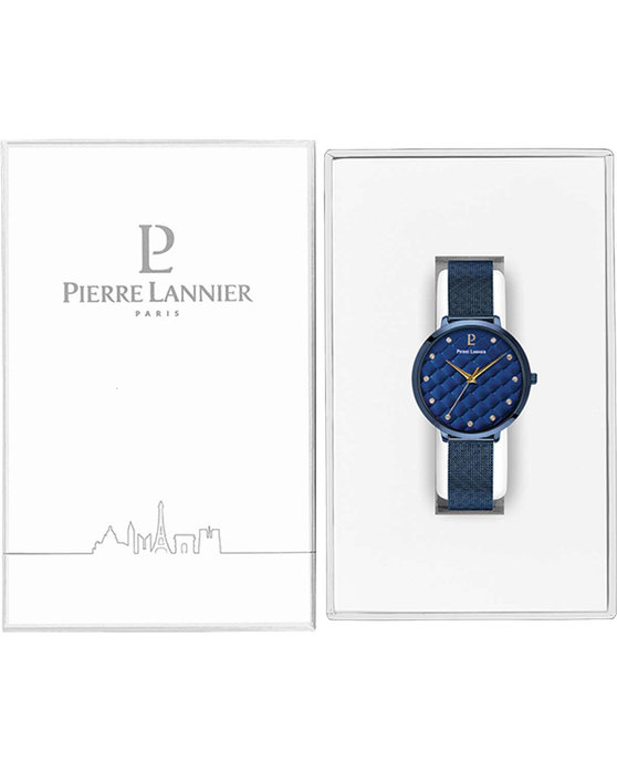 PIERRE LANNIER Grace Crystals Blue Stainless Steel Bracelet