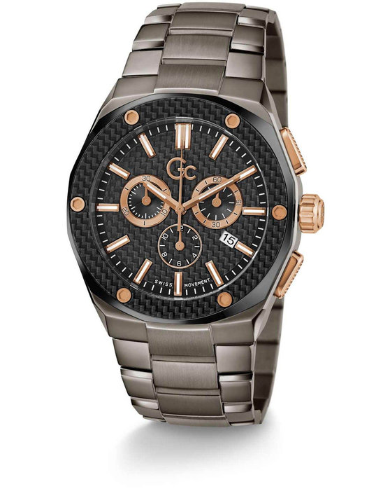 GUESS Collection Fiber Chronograph Grey Stainless Steel Bracelet