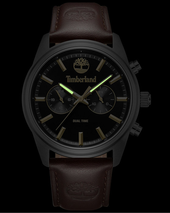 TIMBERLAND Northbridge Dual Time Brown Leather Strap