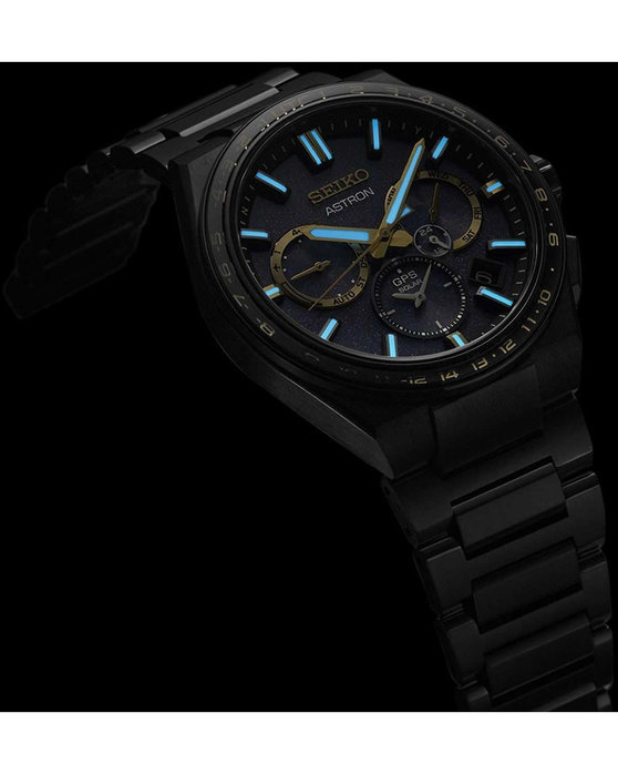 SEIKO Astron Morning Star GPS Solar Dual Time Black Titanium Bracelet Limited Edition