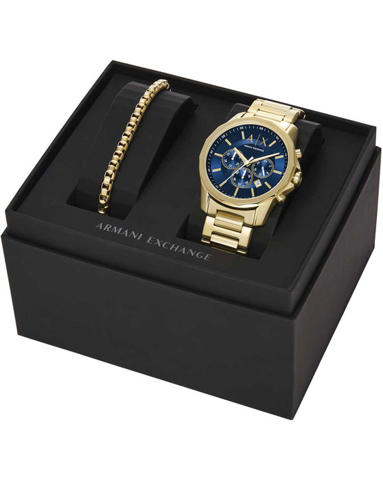 ARMANI EXCHANGE Banks Chronograph Gold Stainless Steel Bracelet Gift Set
