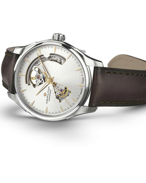 HAMILTON Jazzmaster Open Heart Automatic Brown Leather Strap