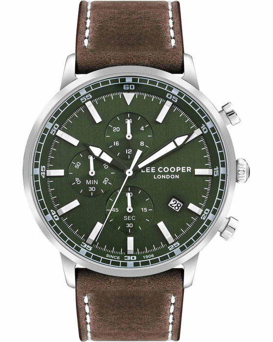LEE COOPER Chronograph Brown Leather Strap