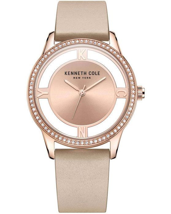 KENNETH COLE Crystals Beige Leather Strap