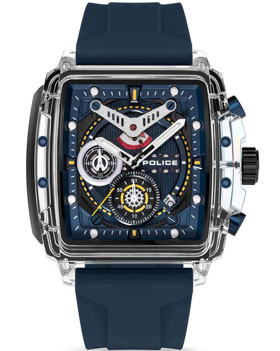 POLICE Clout Chronograph Blue Silicone Strap
