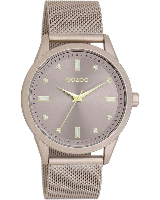 OOZOO Timepieces Crystals Beige Metallic Bracelet