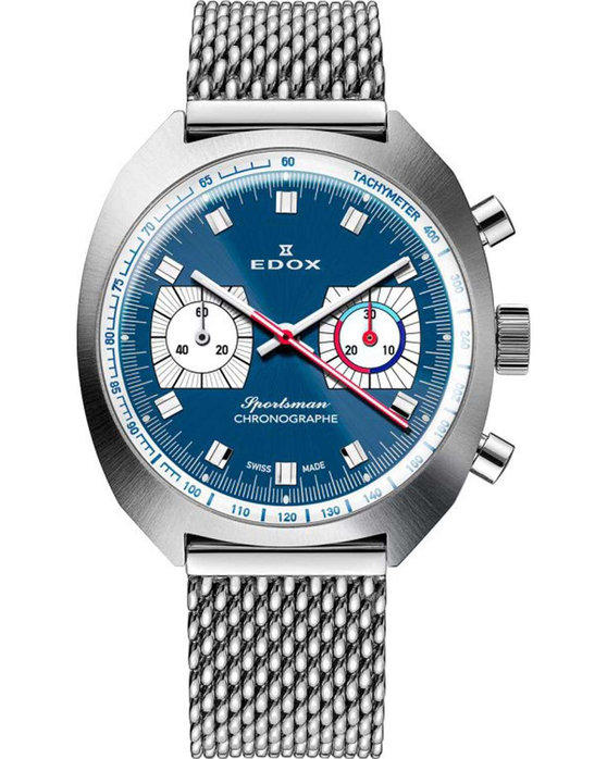 EDOX Sportsman Automatic Chronograph Silver Stainless Steel Bracelet Limited Edition