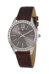Jacques LEMANS Rome Crystal Brown Leather Strap