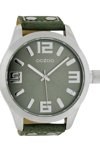 OOZOO Large Τimepieces Green Leather Strap