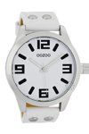 OOZOO Small Τimepieces White Leather Strap