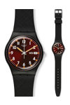 SWATCH Sir Red Black Rubber Strap