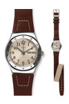 SWATCH Doublewrap Brown Leather Strap