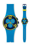 SWATCH On Your Mark Chrono Blue Rubber Strap