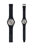 SWATCH Power Tracking My Silver Black Rubber Strap