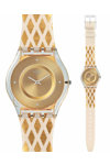SWATCH Africana Losangelor Orange and White Leather Strap