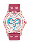 DECERTO Flirty Rose Gold Alloy Red Leather Strap