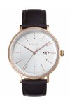 PAUL SMITH Track Rose Gold Brown Leather Strap
