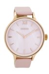 OOZOO Τimepieces Large Rose Gold Pink Leather Strap