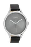 OOZOO Τimepieces Black Leather Strap