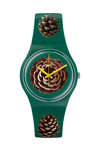 SWATCH Brit-In Pinezone Green Silicone Strap