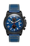 BREEZE Renegade Dual Time Blue Leather Strap