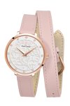 PIERRE LANNIER Eolia Crystals Pink Leather Strap