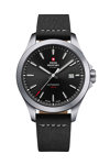 SWISS MILITARY by CHRONO Automatic Black Leather Strap