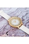 OOZOO Timepieces White Leather Strap (45mm)