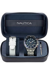 NAUTICA NST Chronograph Silver Stainless Steel Bracelet Gift Set