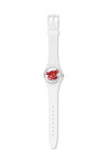 SWATCH Time to Red Small White Bio-Sourced Material Strap