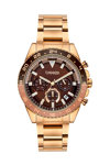 BREEZE Defacto Dual Time Rose Gold Stainless Steel Bracelet