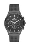 BEVERLY HILLS POLO CLUB Dual Time Black Stainless Steel Bracelet