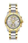 BREEZE Sparkly Crystals Chronograph Two Tone Stainless Steel Bracelet