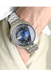 ORIENT Revival World Map Automatic Silver Stainless Steel Bracelet