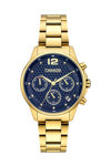 BREEZE Enigma Dual Time Gold Stainless Steel Bracelet