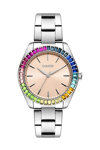 BREEZE Prismatic Crystals Silver Stainless Steel Bracelet