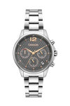 BREEZE Enigma Dual Time Silver Stainless Steel Bracelet