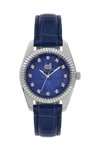 VISETTI City Link Crystals Blue Leather Strap