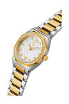 GUESS Collection Coussin Sleek Crystals Two Tone Stainless Steel Bracelet