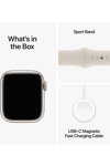 Apple Watch Series 9 GPS 45mm with Starlight Sport Band - S/M