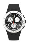 SWATCH Nothing Basic About Black Chronograph Black Silicone Strap
