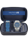 NAUTICA Spettacolare 40th Anniversary Chronograph Silver Stainless Steel Bracelet Gift Set Limited Edition
