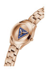 GUESS Tri Plaque Rose Gold Stainless Steel Bracelet