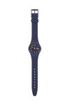 SWATCH Essentials Trendy Lines At Night Blue Silicone Strap